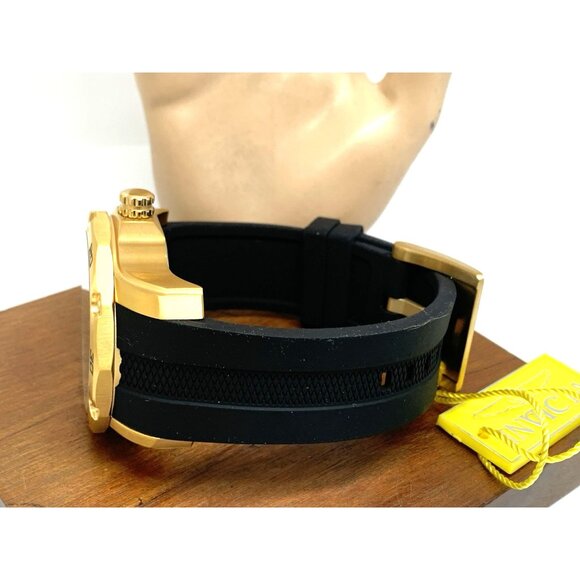 Invicta Men's Watch 45741 Pro Diver Quartz Gold Black Rubber Strap 50mm - Picture 10 of 15